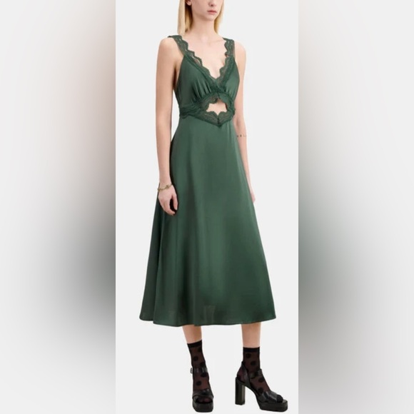 The Kooples Deep Green Silk Lace V Neck Slip Dress Size 3 Large $500 - threedaughtersproperties.com The Kooples Deep Green Silk Lace V Neck Slip Dress Size 3 Large $500 - threedaughtersproperties.com